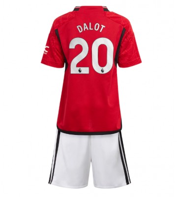 Manchester United Diogo Dalot #20 Hemmaställ Barn 2023-24 Kortärmad (+ Korta byxor)